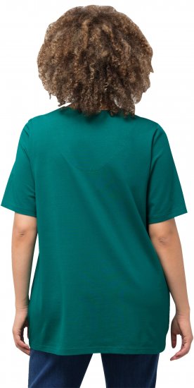 Ulla Popken Essential Notch Neck Stretch Tee Dark Emerald - Ulla Popken - 