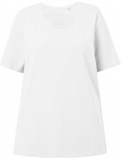 Ulla Popken Essential Round Neck Stretch Tee Snow White - Pólók - 