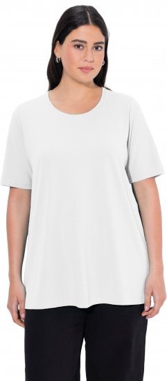Ulla Popken Essential Round Neck Stretch Tee Snow White - Pólók - 