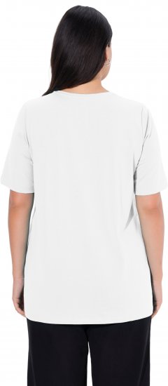 Ulla Popken Essential Round Neck Stretch Tee Snow White - Pólók - 