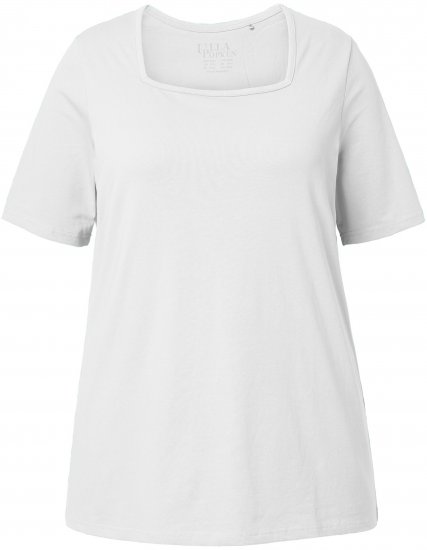 Ulla Popken Essential Square Neck Stretch Tee Snow White - Pólók - 
