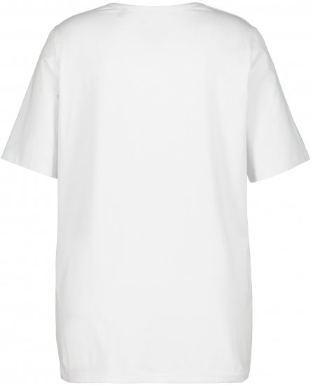 Ulla Popken Essential Square Neck Stretch Tee Snow White - Pólók - 
