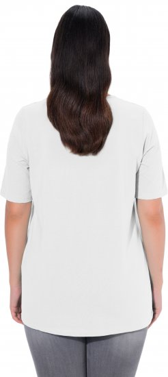 Ulla Popken Essential Square Neck Stretch Tee Snow White - Pólók - 