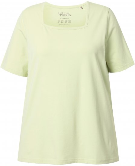 Ulla Popken Essential Square Neck Stretch Tee Pistachio - Pólók - 