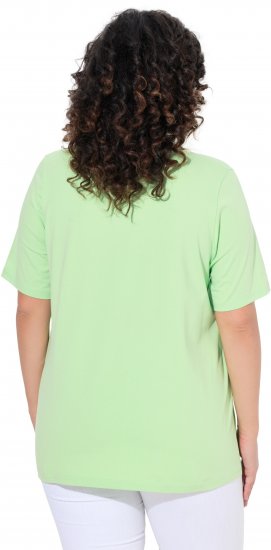Ulla Popken Essential Square Neck Stretch Tee Light Green - Pólók - 