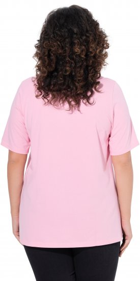 Ulla Popken Essential Square Neck Stretch Tee Pink - Pólók - 