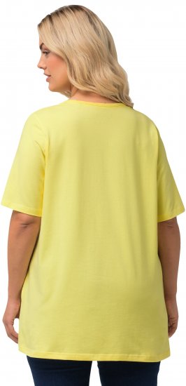 Ulla Popken Essential Square Neck Stretch Tee Lemon Yellow - Pólók - 