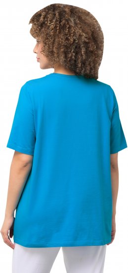 Ulla Popken Essential Square Neck Stretch Tee Sapphire Blue - Pólók - 