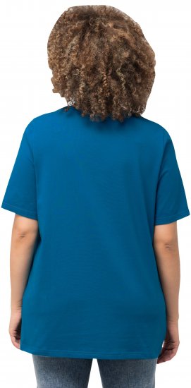 Ulla Popken Essential Square Neck Stretch Tee Medium Blue - Pólók - 