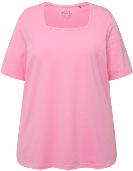 Ulla Popken Essential Square Neck Stretch Tee Light Pink - Pólók - 