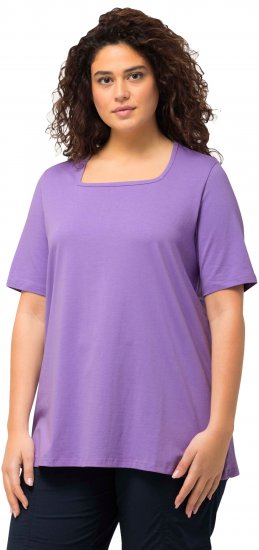 Ulla Popken Essential Square Neck Stretch Tee Pale Lilac - Pólók - 