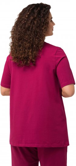 Ulla Popken Essential Square Neck Stretch Tee Magnolia Red - Pólók - 