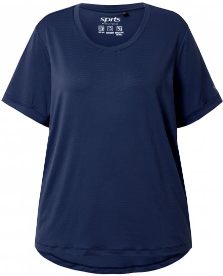Ulla Popken UPF 50 Quick Drying Tee Navy - Pólók - 