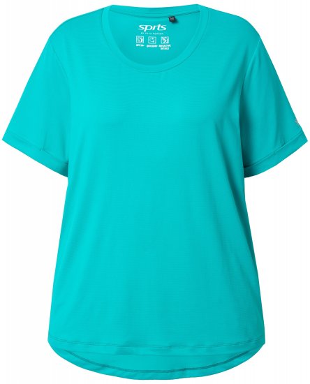 Ulla Popken UPF 50 Quick Drying Tee Turquoise - Pólók - 