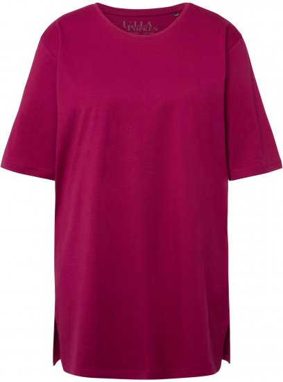 Ulla Popken Basic Round Neck Short Sleeve Relaxed Fit T-Shirt Magnolia Red - Pólók - 