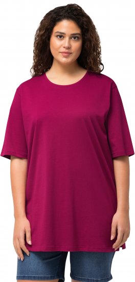 Ulla Popken Basic Round Neck Short Sleeve Relaxed Fit T-Shirt Magnolia Red - Pólók - 