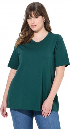 Ulla Popken Eco Cotton Basic T-Shirt 2-Pack Green/White - Pólók - 
