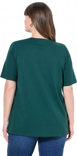 Ulla Popken Eco Cotton Basic T-Shirt 2-Pack Green/White - Pólók - 
