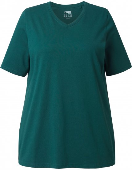 Ulla Popken Eco Cotton Basic T-Shirt 2-Pack Green/White - Pólók - 