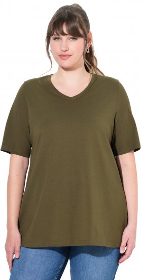 Ulla Popken Eco Cotton Basic T-Shirt 2-Pack Green/Black - Pólók - 