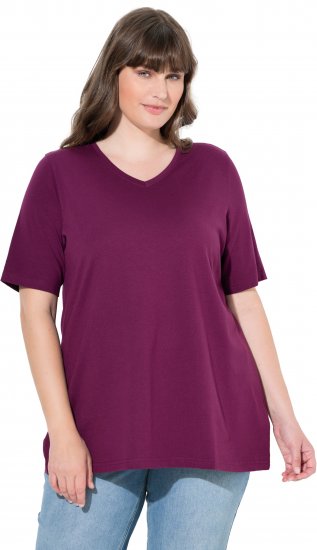 Ulla Popken Eco Cotton Basic T-Shirt 2-Pack Black/Red - Pólók - 