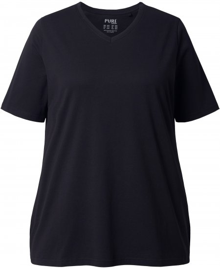 Ulla Popken Eco Cotton Basic T-Shirt 2-Pack Black/Red - Pólók - 