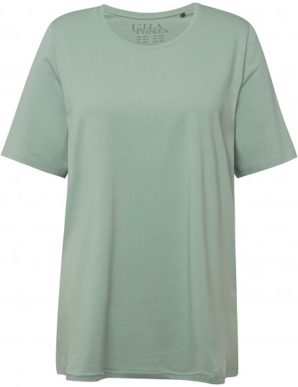 Ulla Popken Essential Round Neck Stretch Tee Light Moss Green - Pólók - 