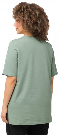 Ulla Popken Essential Round Neck Stretch Tee Light Moss Green - Pólók - 