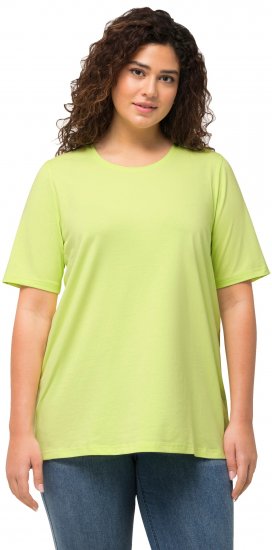 Ulla Popken Essential Round Neck Stretch Tee Lime Green - Pólók - 