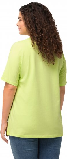 Ulla Popken Essential Round Neck Stretch Tee Lime Green - Pólók - 
