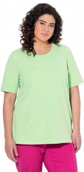 Ulla Popken Essential Round Neck Stretch Tee Light Green - Pólók - 