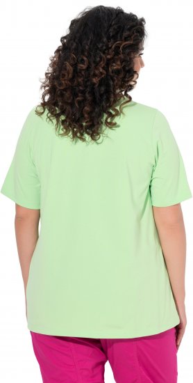 Ulla Popken Essential Round Neck Stretch Tee Light Green - Pólók - 
