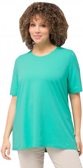 Ulla Popken Essential Round Neck Stretch Tee Turquoise - Pólók - 