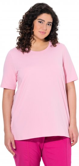 Ulla Popken Essential Round Neck Stretch Tee Pink - Pólók - 