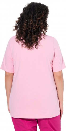 Ulla Popken Essential Round Neck Stretch Tee Pink - Pólók - 