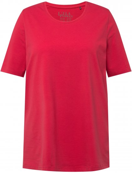 Ulla Popken Essential Round Neck Stretch Tee Dark Pink - Pólók - 