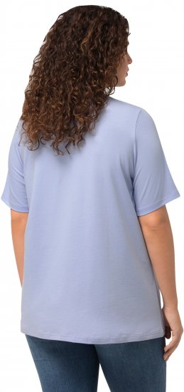 Ulla Popken Essential Round Neck Stretch Tee Sky Blue - Pólók - 