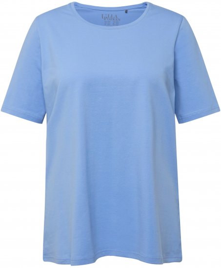Ulla Popken Essential Round Neck Stretch Tee Cloud Blue - Pólók - 
