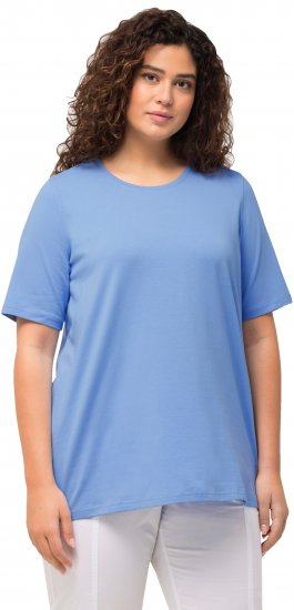 Ulla Popken Essential Round Neck Stretch Tee Cloud Blue - Pólók - 