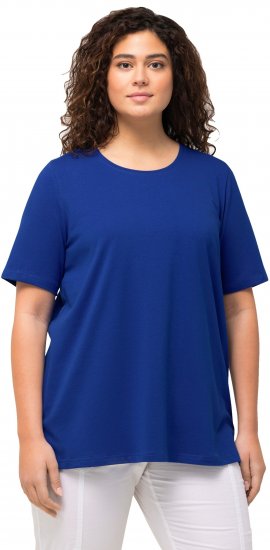 Ulla Popken Essential Round Neck Stretch Tee Cobalt Blue - Pólók - 