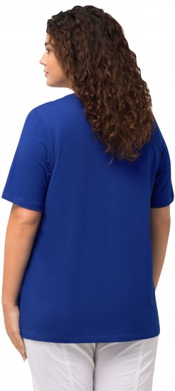 Ulla Popken Essential Round Neck Stretch Tee Cobalt Blue - Pólók - 