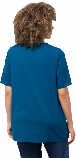 Ulla Popken Essential Round Neck Stretch Tee Medium Blue - Pólók - 