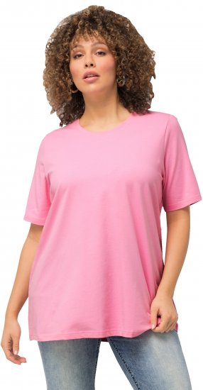 Ulla Popken Essential Round Neck Stretch Tee Light Pink - Pólók - 