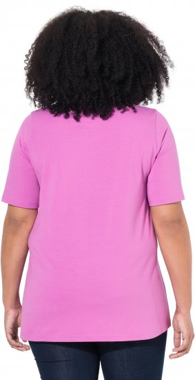 Ulla Popken Essential Round Neck Stretch Tee Cool Pink - Pólók - 