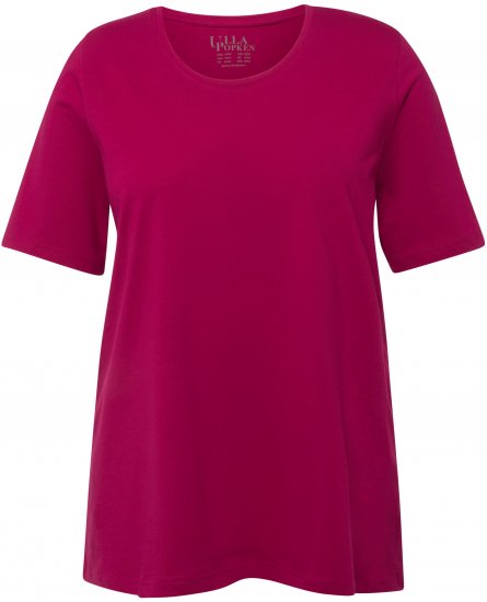 Ulla Popken Essential Round Neck Stretch Tee Magnolia Red - Pólók - 