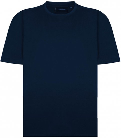 Espionage T015 Plain Crew Neck T-Shirt Navy - Pólók - Nagyméretű pólók - 2XL-14XL