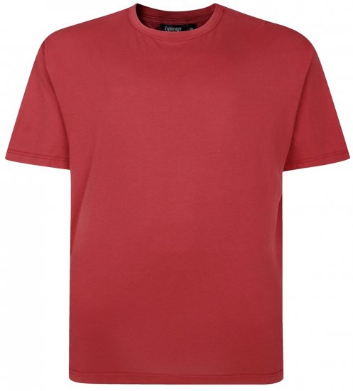 Espionage T015 Plain T-Shirt Ruby - Pólók - Nagyméretű pólók - 2XL-14XL