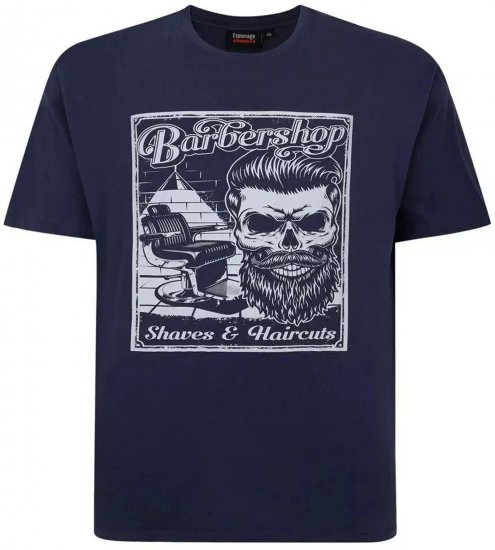 Espionage T410 Barbershop Printed T-Shirt Navy - Nyomtatott pólók - Nyomtatott pólók - 2XL-8XL