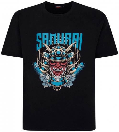 Espionage T429 Samurai Printed T-Shirt Navy - Nyomtatott pólók - Nyomtatott pólók - 2XL-8XL