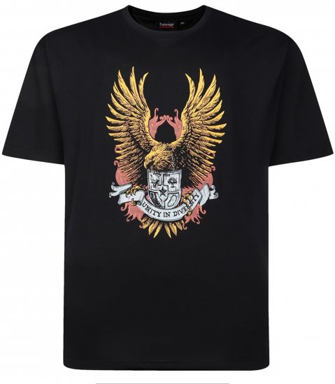 Espionage T442 Eagle Printed T-Shirt Black - Pólók - Nagyméretű pólók - 2XL-14XL